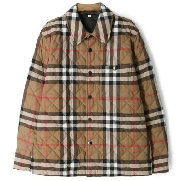 Burberry Brown Checkered Shirt Jacket